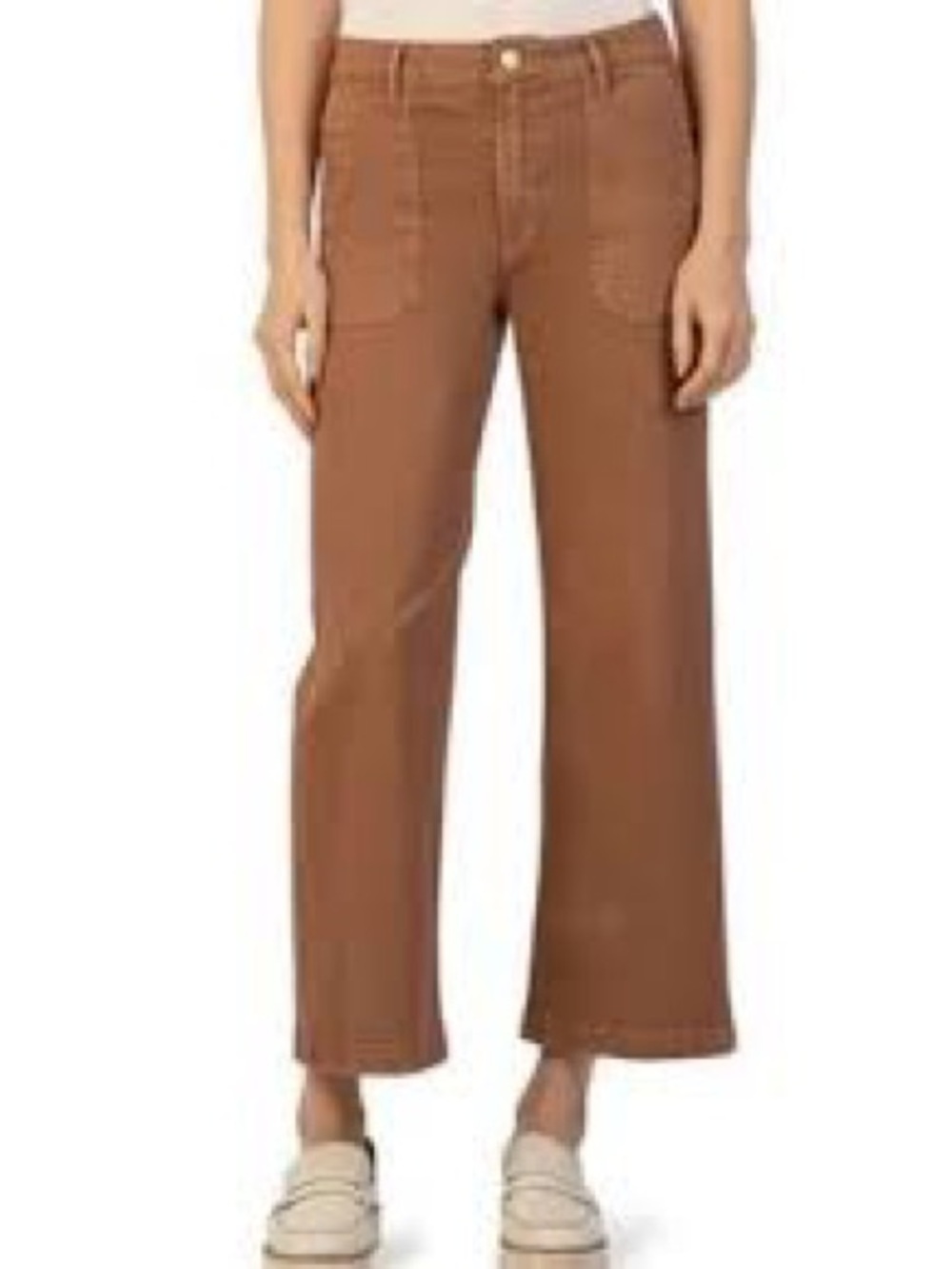 Kut from the Kloth Brown Wide-Leg Utility Jeans